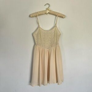 Cream lace babydoll dress.